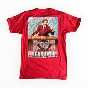 Anchorman Mens Medium Ron Burgundy Stay Classy San Diego Funny Red Shirt